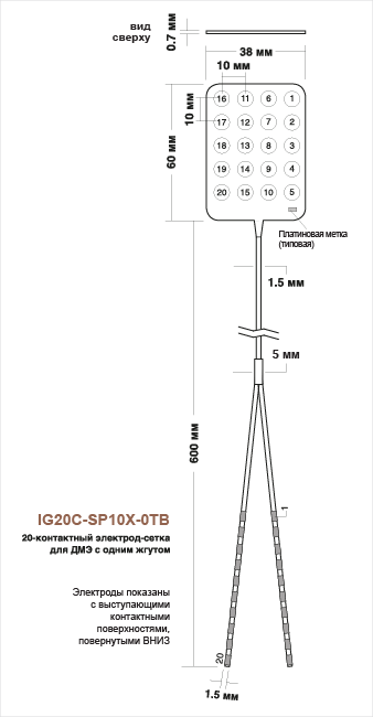 Электроды-сетки субдуральные с одним жгутом (Single-Tail Subdural Grid Electrodes)
